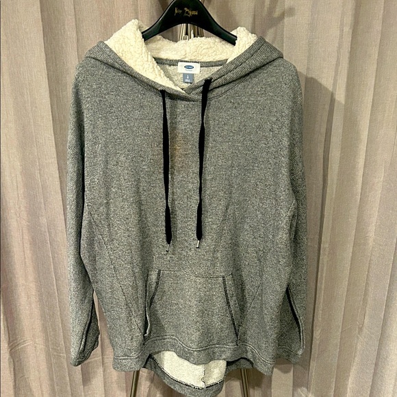 Old Navy Charcoal Sherpa Hoodie - Picture 1 of 5